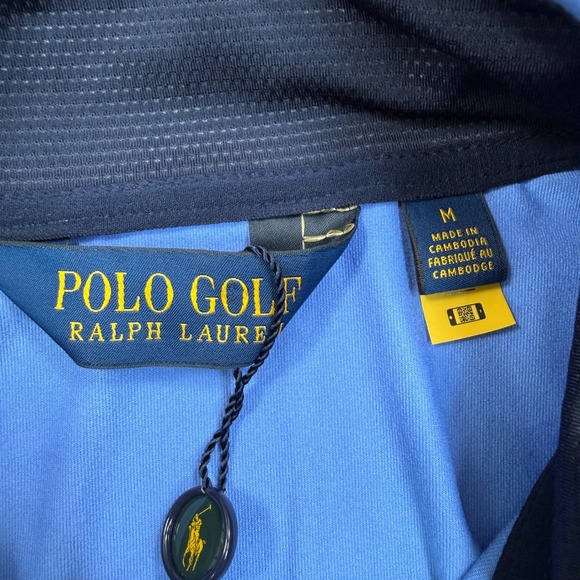 Polo Golf Men's Ralph Lauren Performance Quarter Zip Pullover Size Medium Blue - Picture 4 of 9